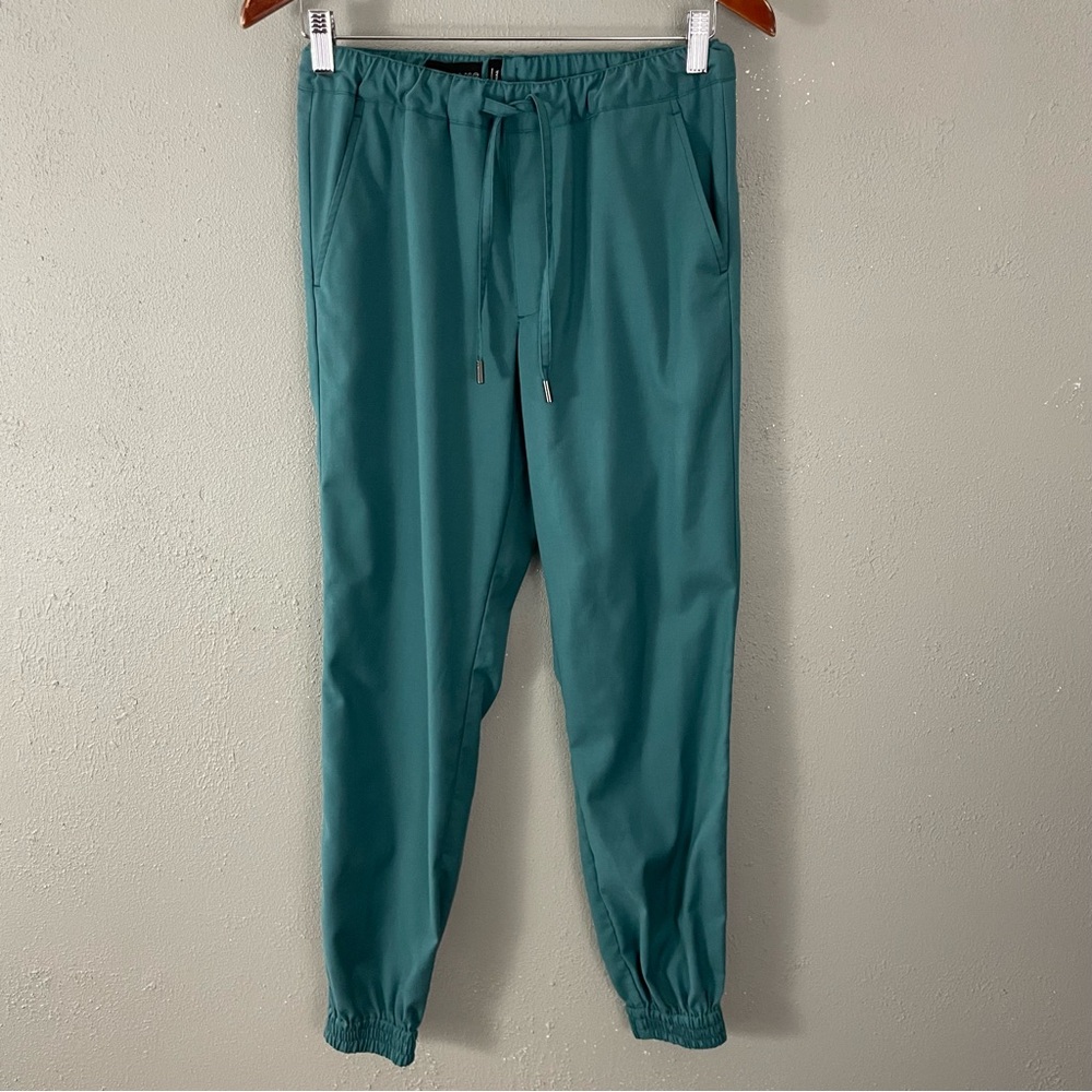 Wildfang $118 Empower Drawstring Pants Womens XS Teal Blue Mid Rise Jogger
